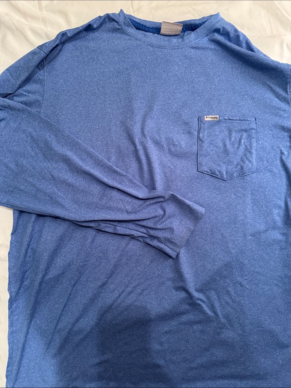 Columbia Men's Long-Sleeve Pocket Tee — Heather Blue
